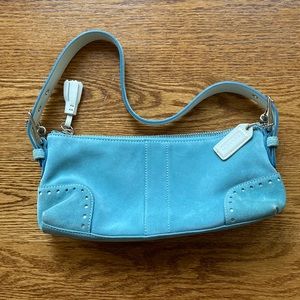 Coach blue suede leather bag in excellent condition. Only used a few times.